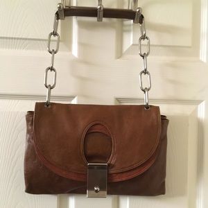 Marc Jacobs Brown Leather Two-Tone ChainLink Purse